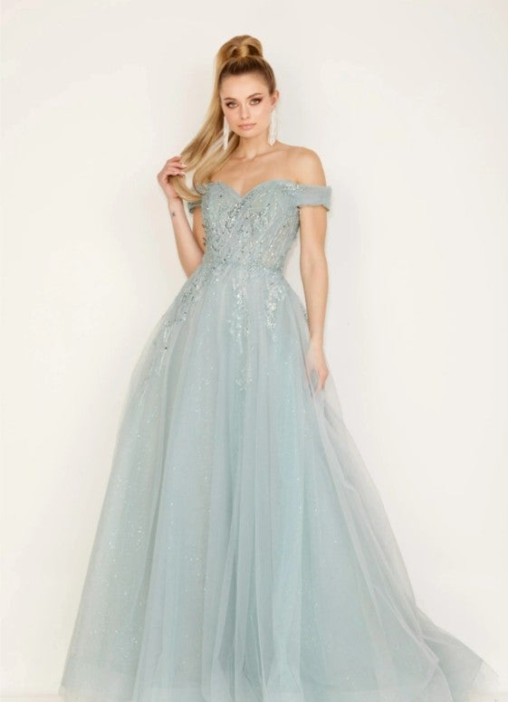 strapless open back dress Cecilia Couture 1522 Black Prom Dress – PROM BAE main image 0